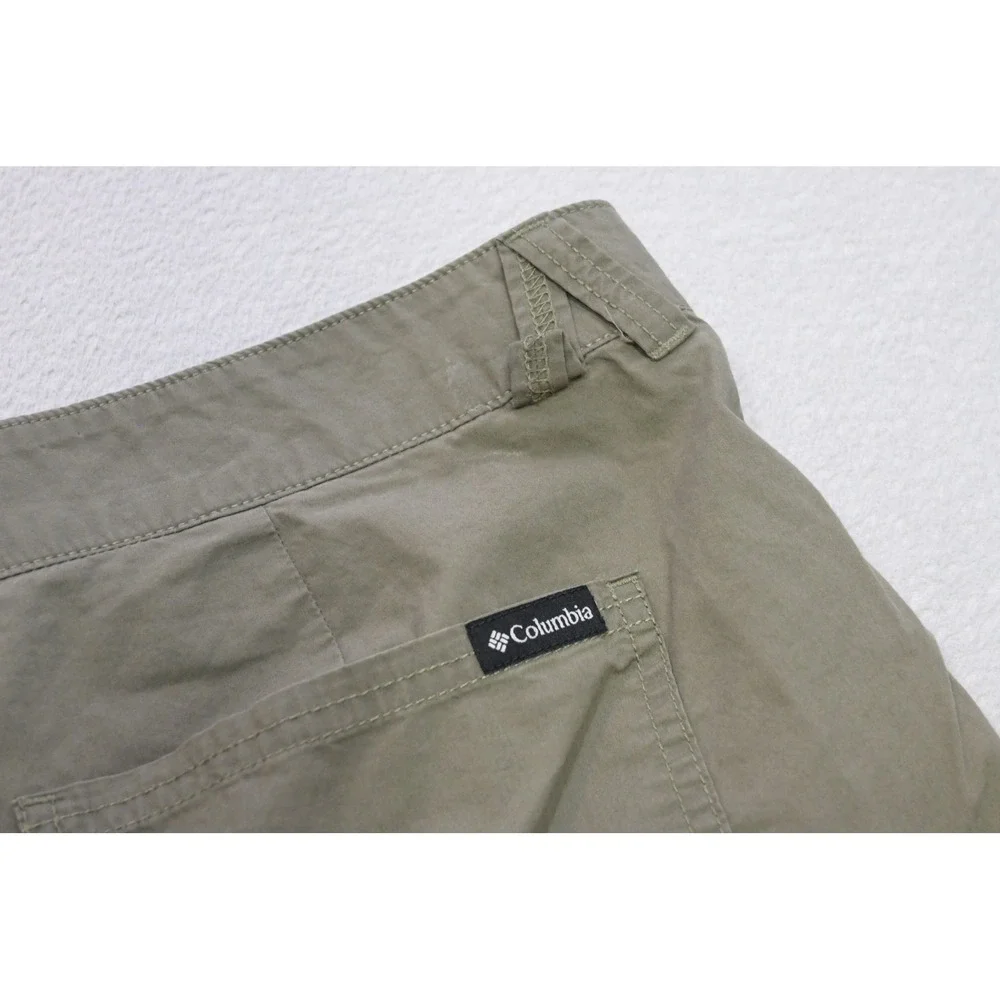 Columbia Cargo Shorts Mens 36 Olive Green 6in Inseam Cotton Outdoor Excellent